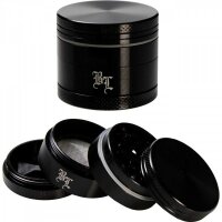 Black Leaf Alu-Grinder 4-teilig anodisiert mit Sieb